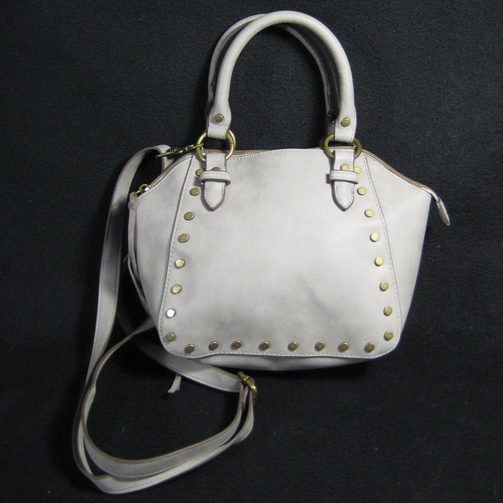T-SHIRT & JEANS Light Gray Crossbody Bag - PVC w/Polyester Lining - EUC